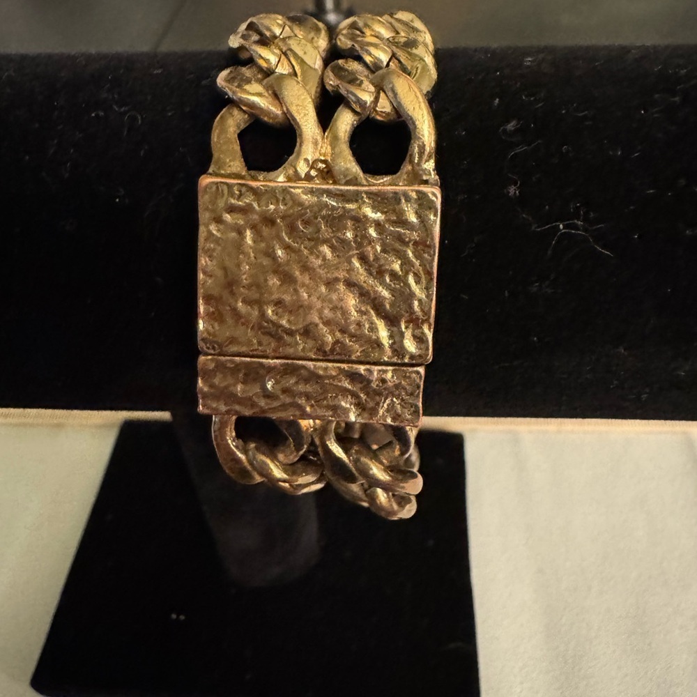 Chunky Gold Plated Cuban Chain Magnetic Clasp Bracelet